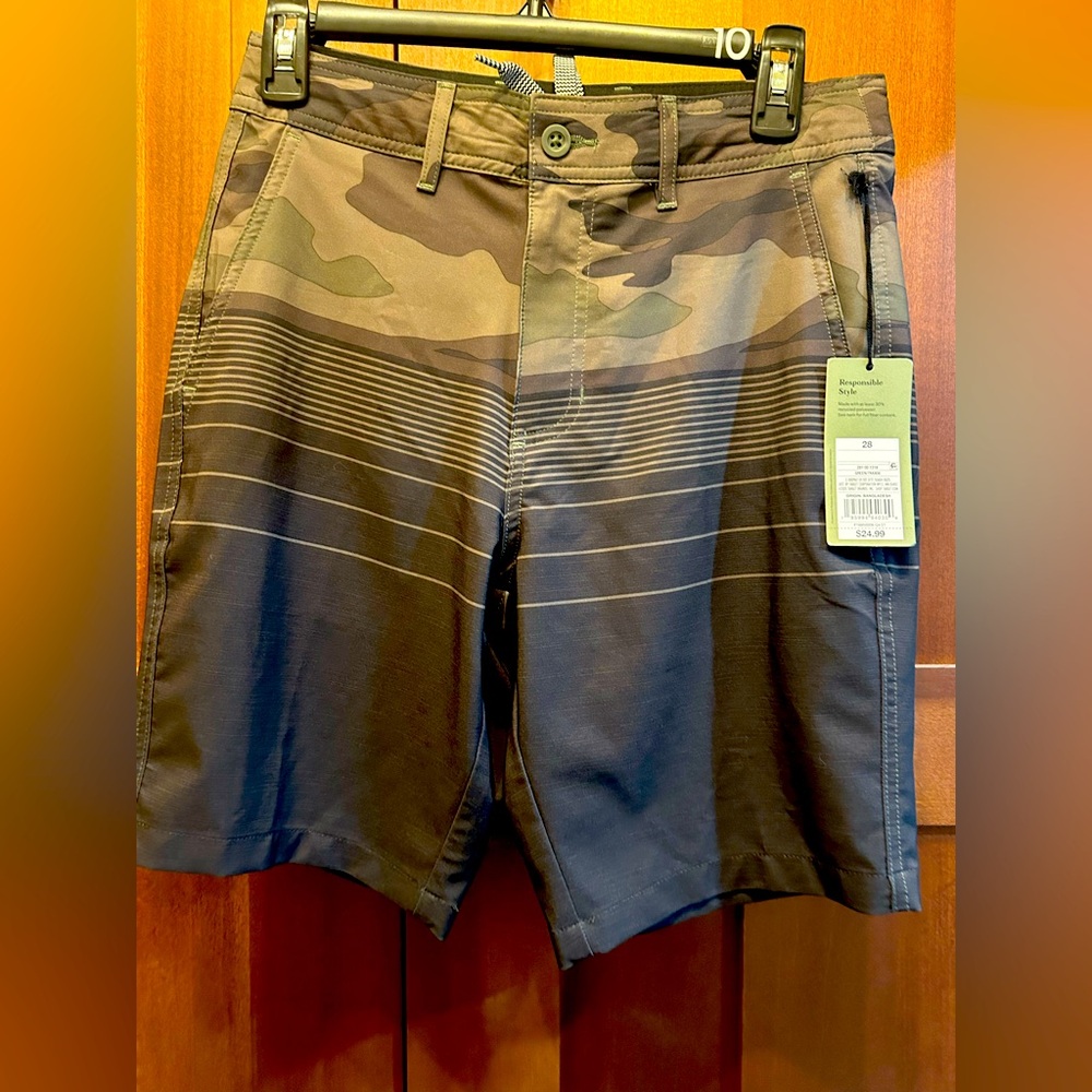 Goodfellows Green and Brown Hybrid Shorts